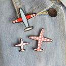 3pcs/set Cartoon Wave Point Stripe Aircraft Plane Metal Brooch Pins Collar Button Pin Denim Jacket Lapel Pin Badge Gift Jewelry--JadeMoghul Inc.