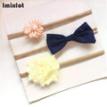 3pcs/set Mix Style Simulated-pearl Ribbon Lace Flower Headband Baby Girl Headbands Elastic Hairband Children Hair Accessories-03E-Free Size-JadeMoghul Inc.
