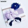 3pcs/set Mix Style Simulated-pearl Ribbon Lace Flower Headband Baby Girl Headbands Elastic Hairband Children Hair Accessories-12B-Free Size-JadeMoghul Inc.