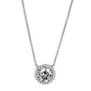 Charm Necklace 3W450 Rhodium Brass Necklace with AAA Grade CZ