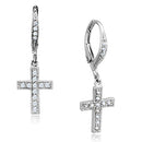 Christmas Earrings 3W688 Rhodium Brass Earrings with AAA Grade CZ