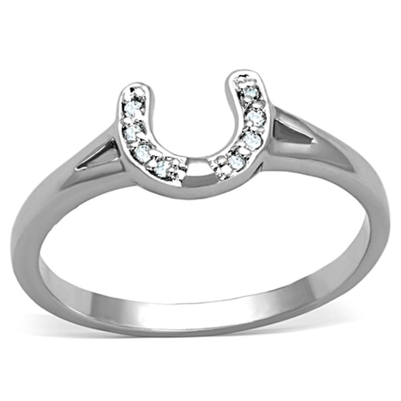 Jewelry Rings 3W762 Rhodium Brass Ring with AAA Grade CZ