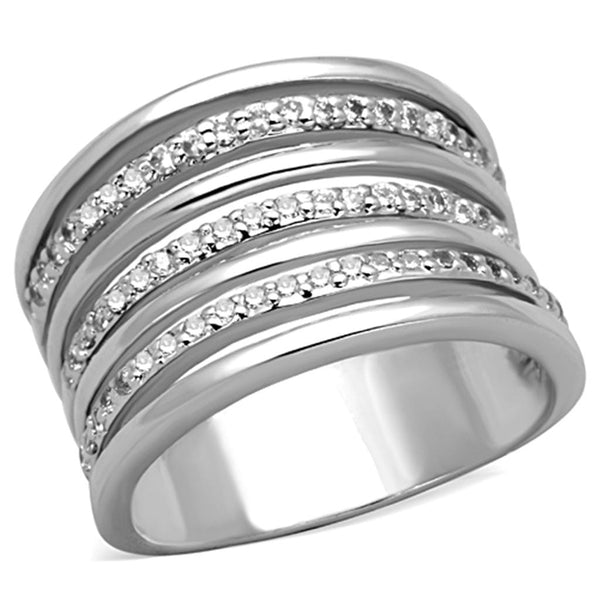 Cute Rings 3W791 Rhodium Brass Ring with AAA Grade CZ