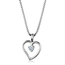 Chain Necklace 3W797 Rhodium Brass Chain Pendant with AAA Grade CZ