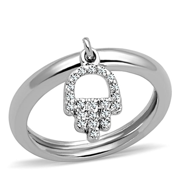 Cute Rings 3W808 Rhodium Brass Ring with AAA Grade CZ