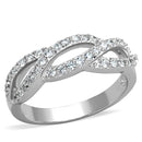 Cute Rings 3W809 Rhodium Brass Ring with AAA Grade CZ
