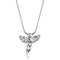 Chain Necklace 3W848 Rhodium Brass Chain Pendant with AAA Grade CZ