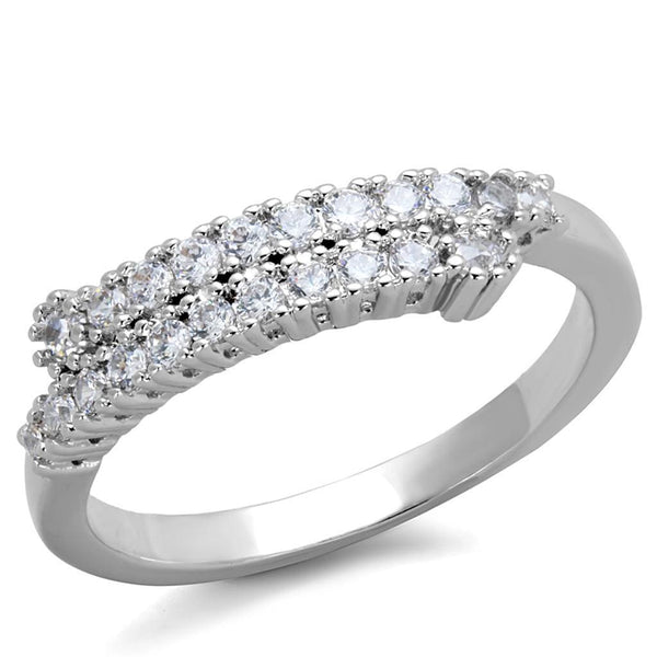 Cute Rings 3W879 Rhodium Brass Ring with AAA Grade CZ