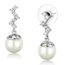 Christmas Earrings 3W894 Rhodium Brass Earrings with Synthetic