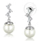 Christmas Earrings 3W894 Rhodium Brass Earrings with Synthetic