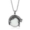 Locket Necklace 3W908 Rhodium Brass Magnifier pendant with Synthetic