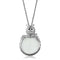 Chain Pendants 3W917 Rhodium Brass Magnifier pendant with Crystal