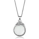Chain Pendants 3W920 Rhodium Brass Magnifier pendant with Crystal