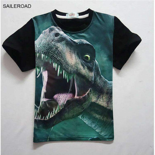 4-11Years Old Children Kids Shorts Tops Tees T Shirt Summer Teenager Boys Girls T-Shirt For Dinosaur Summer Shirts SAILEROAD-910 blue-4T-JadeMoghul Inc.