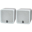 4" 200-Watt Mini-Cube Bookshelf Speakers (White)-Speakers, Subwoofers & Accessories-JadeMoghul Inc.