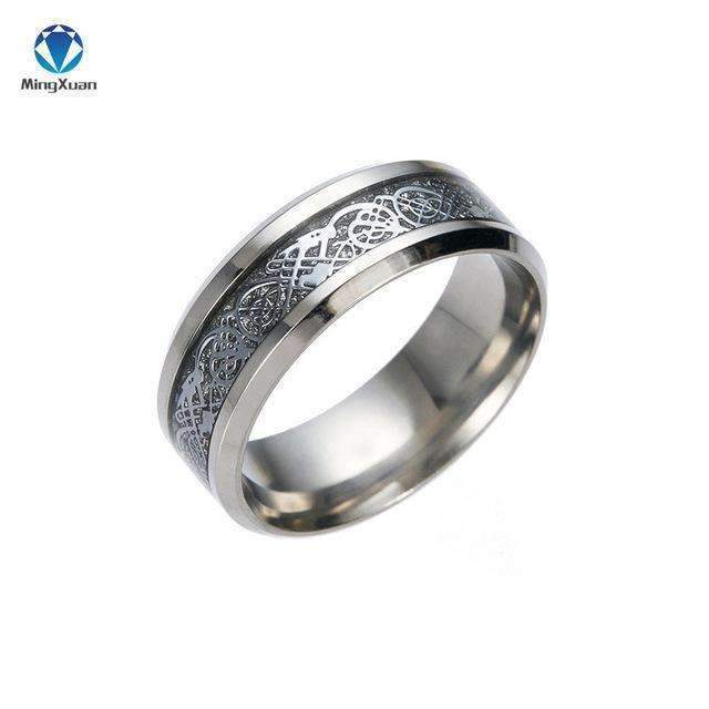 4 COLORS Vintage Gold Free Shipping Dragon 316L stainless steel Ring Mens Jewelry for Men lord Wedding Band male ring for lovers-5-Silver-JadeMoghul Inc.