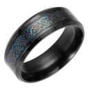 4 COLORS Vintage Gold Free Shipping Dragon 316L stainless steel Ring Mens Jewelry for Men lord Wedding Band male ring for lovers-8-BlackBlue-JadeMoghul Inc.
