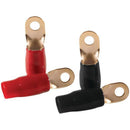 4-Gauge 5/16" Ring Terminals, 4 pk (Gold Plated, 2 Red & 2 Black)-Installation & Hook-Up Accessories-JadeMoghul Inc.