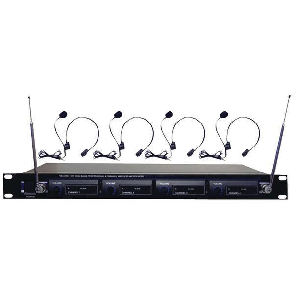 4-Microphone VHF Wireless Lavalier/Headset System-Microphones & Accessories-JadeMoghul Inc.