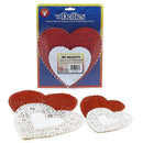 (4 PK) DOILIES WHITE & RED HEARTS-Arts & Crafts-JadeMoghul Inc.