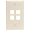 4-Port QuickPort(R) Wall Plate (Light Almond)-Cables, Connectors & Accessories-JadeMoghul Inc.
