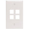 4-Port QuickPort(R) Wall Plate (White)-Cables, Connectors & Accessories-JadeMoghul Inc.