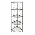 4 Tier Copper Metal Corner Shelf Bookcase-Display and Wall Shelves-Copper-Metal-JadeMoghul Inc.