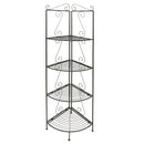 4 Tier Copper Metal Corner Shelf Bookcase-Display and Wall Shelves-Copper-Metal-JadeMoghul Inc.