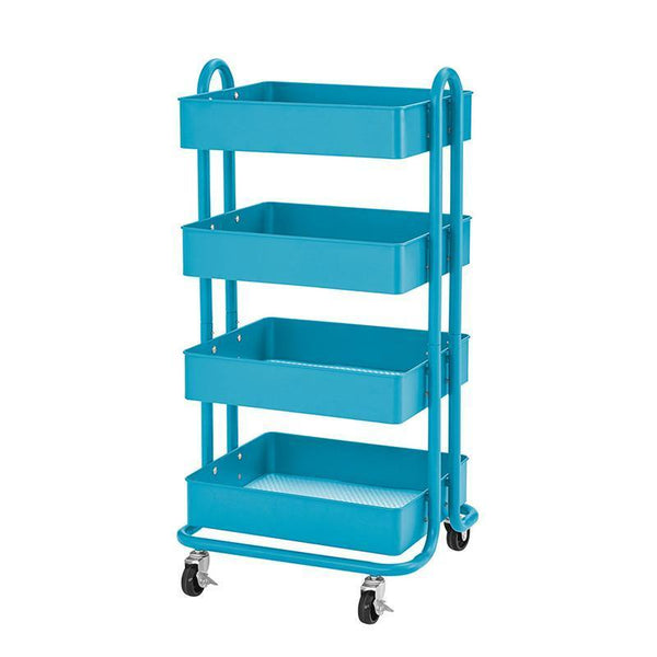 4-TIER UTIL ROLLING CART TURQUOISE-Learning Materials-JadeMoghul Inc.