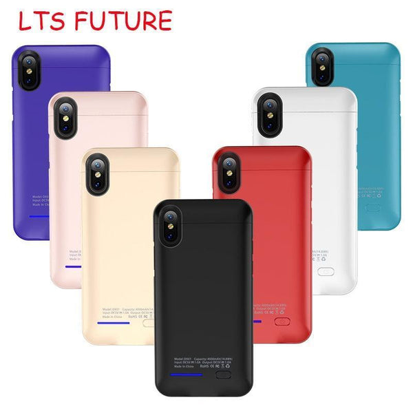 4000 mAh High Capacity Battery Charging Cover For Iphone X 10 External Battery Case Power Bank Portable Charger Slim Thin Light-BLACK-JadeMoghul Inc.