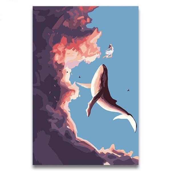 40x50cm diy frame fantasy cartoon oil painting by numbers kits Acrylic Paint By Numbers On Canvas Handpainted landscape Painting AExp