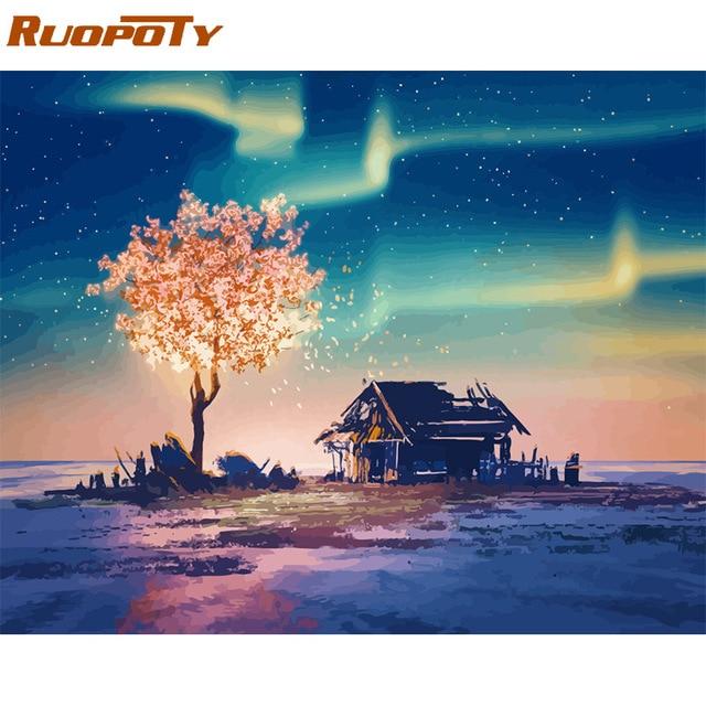 40x50cm diy frame fantasy cartoon oil painting by numbers kits Acrylic Paint By Numbers On Canvas Handpainted landscape Painting AExp
