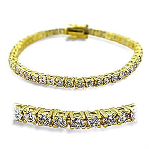 Gold Charm Bracelet 415904 Gold Brass Bracelet with AAA Grade CZ