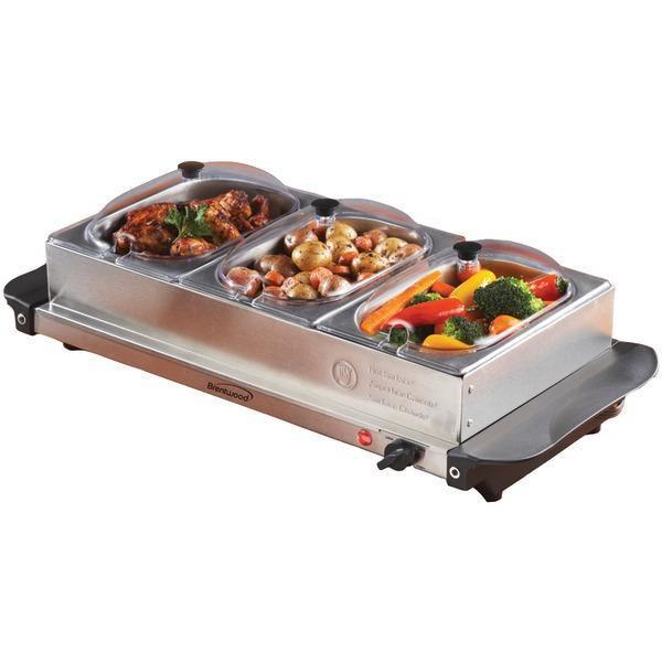 4.5-Quart 3-Pan Buffet Server & Warming Tray-Small Appliances & Accessories-JadeMoghul Inc.