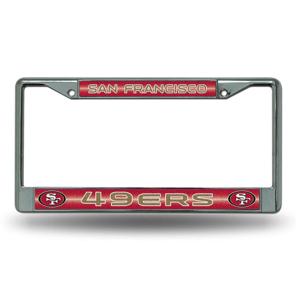 Cute License Plate Frames 49ers Bling Chrome Frame