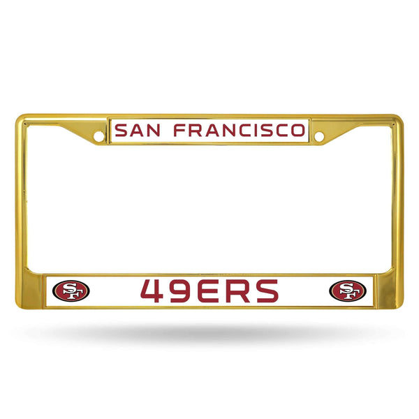 Cute License Plate Frames 49ers Colored Chrome Frame Secondary Gold