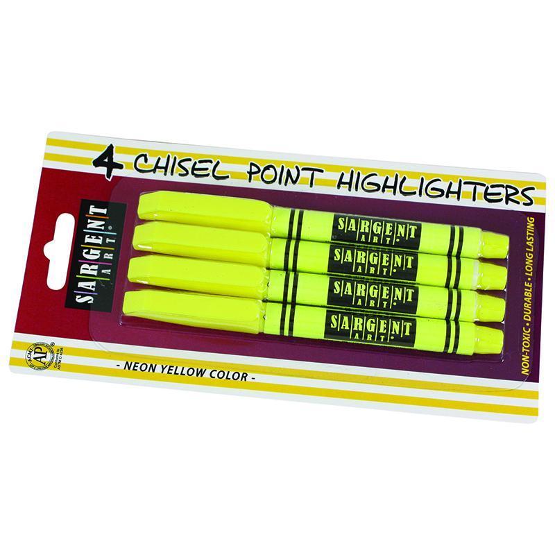 4CT FINE TIP YELLOW HIGHLIGHTER-Arts & Crafts-JadeMoghul Inc.