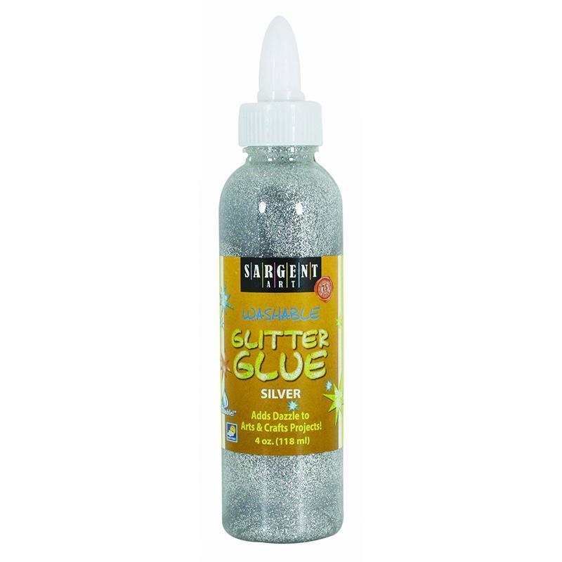 4OZ GLITTER GLUE - SILVER-Arts & Crafts-JadeMoghul Inc.