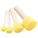 4pc/lot Yellow Sponge Paint Brush Seal Sponge Brush Wooden Handle Children Graffiti Painting Toy Kids DIY Doodle Drawing Toys--JadeMoghul Inc.