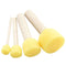 4pc/lot Yellow Sponge Paint Brush Seal Sponge Brush Wooden Handle Children Graffiti Painting Toy Kids DIY Doodle Drawing Toys--JadeMoghul Inc.