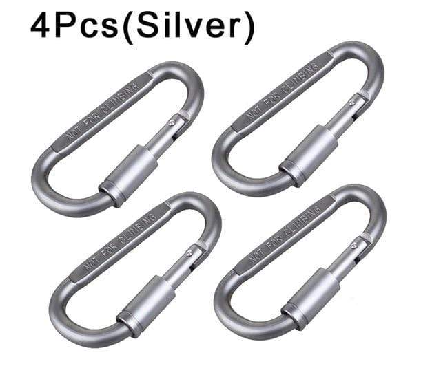 4Pcs Carabiner Travel Kit Camping Equipment Alloy Aluminum Survival Gear Camp Mountaineering Hook Outdoor Carabiner GYH AExp