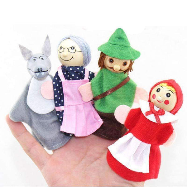 4Pcs Kids Little Red Riding Hood Finger Puppets Baby Plush Educational Toy Christmas Gifts fantoche de dedo--JadeMoghul Inc.