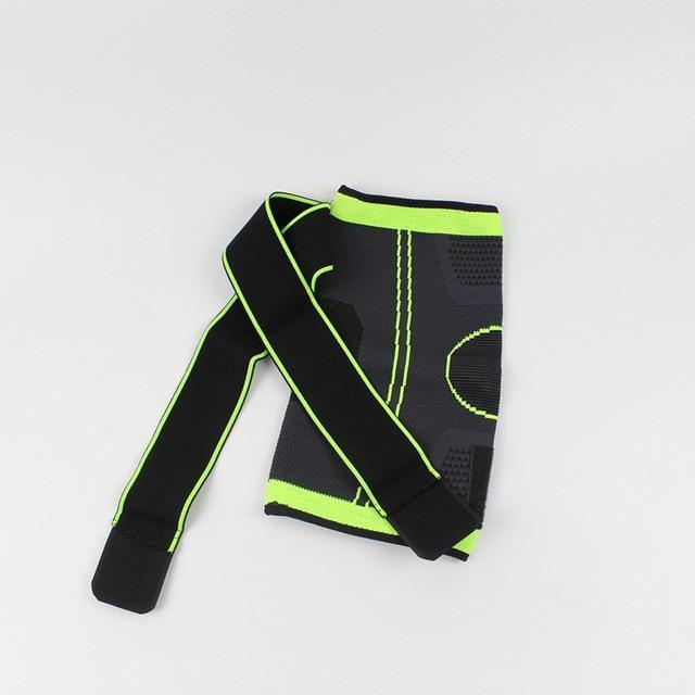 4XL basketball tennis hiking cycling knee brace support 3D weaving Pressurized Straps bandage Sports knee pads Patella Guard 1pc-Green-XXXL-JadeMoghul Inc.