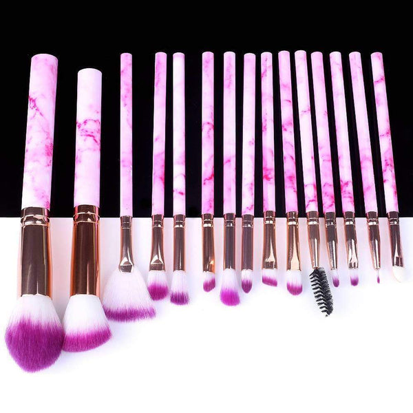 5/10/15pcs Marble Makeup Brushes Tool Natural Brush Set Kit Professional Powder Small High Quality Highlighter Lip Eyeshadow AExp