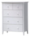 5 Drawer Wooden Chest , White-Cabinet & Storage Chests-White-Wood-JadeMoghul Inc.