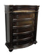 5 Drawer Wooden Chest with Marble Top , Cherry Brown-Cabinet & Storage Chests-Brown-Wood-JadeMoghul Inc.