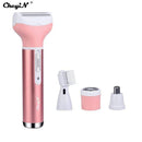 5 in 1 Women Shaver Painless Hair Removal Epilator Shaving Machine Face Beard Eyebrow Nose Trimmer Body Bikini Electric Razor 45 AExp