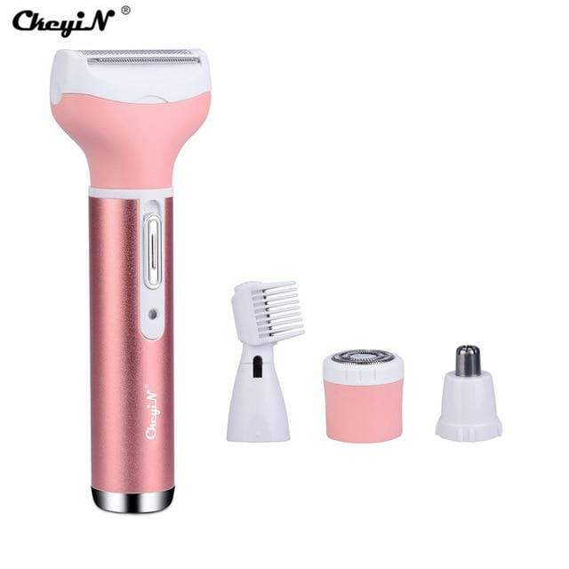 5 in 1 Women Shaver Painless Hair Removal Epilator Shaving Machine Face Beard Eyebrow Nose Trimmer Body Bikini Electric Razor 45 AExp