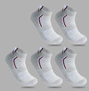 5 Pairs/lot Men Socks Stretchy Shaping Teenagers Short Sock Suit for All Season Non-slip Durable Male Socks Hosiery-A gray-JadeMoghul Inc.