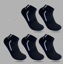5 Pairs/lot Men Socks Stretchy Shaping Teenagers Short Sock Suit for All Season Non-slip Durable Male Socks Hosiery-B black-JadeMoghul Inc.